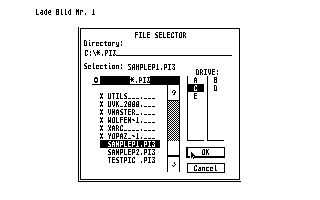 Bildschirm-Disposition atari screenshot